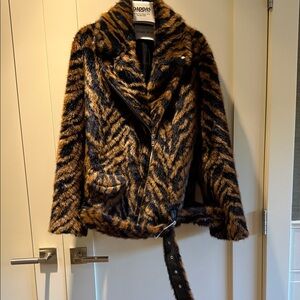Stand Studio Faux Fur Tiger Print Jacket
